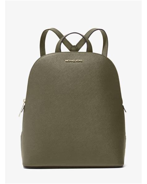 Michael Kors Cindy Large Saffiano Leather Backpack In Green